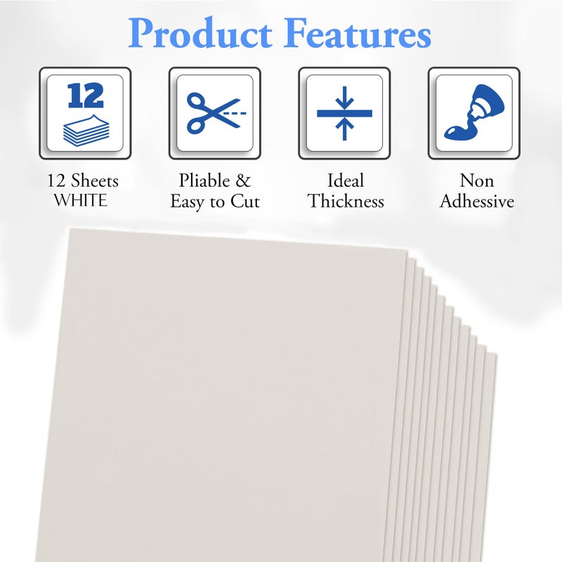 Ader Products White Eva Foam Sheets, 2mm Thick, 6 x 9 Inch, Handicraft Foam Paper for Arts and Crafts, by Ader Products - 12 Sheets - Image 2